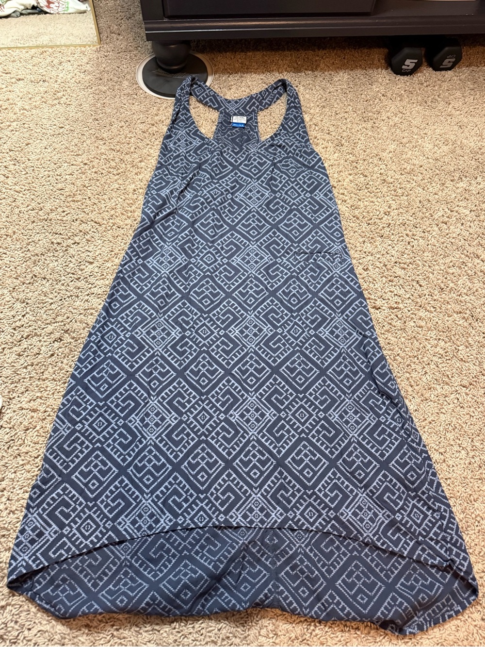 KAVU Geometric Print Viscose Tank Dress (Medium)